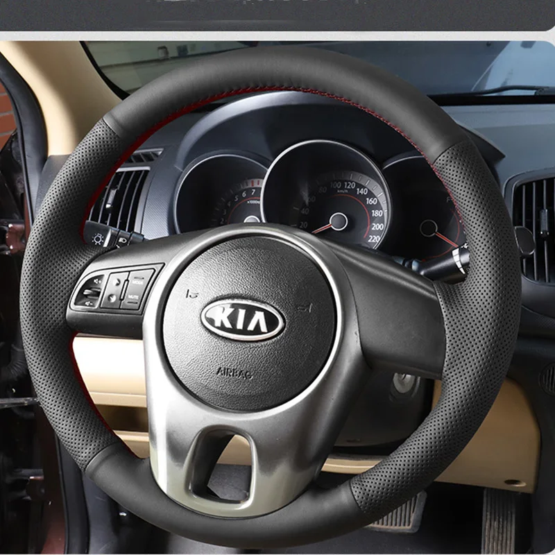 

Кожаный чехол руля высокого качества для Kia Forte 2009-2014 Soul Rio