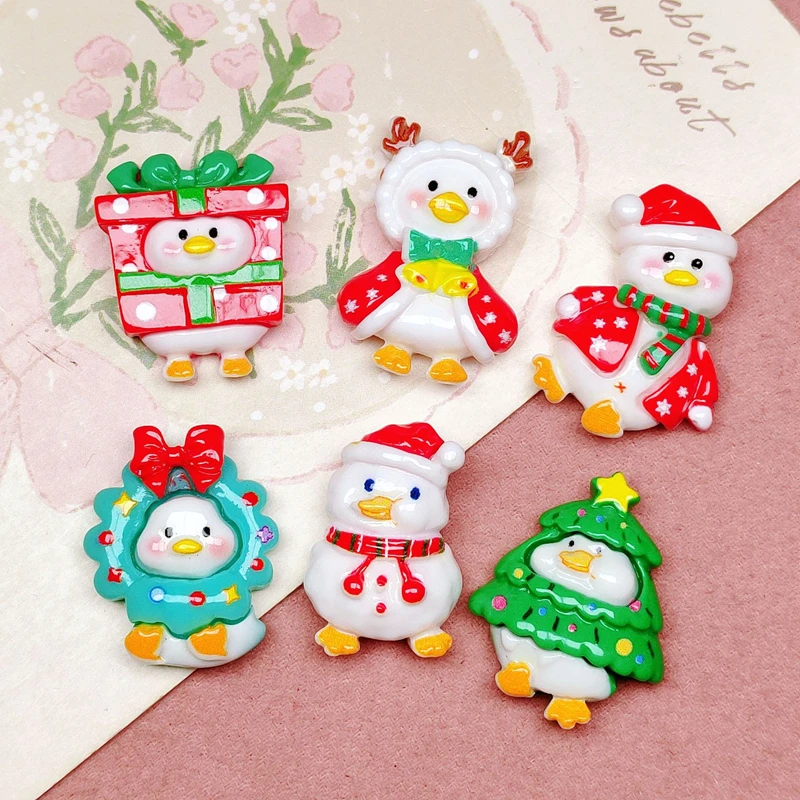 10 шт. милые Яркие интересные Мультяшные животные Рождественская утка Серия Смола