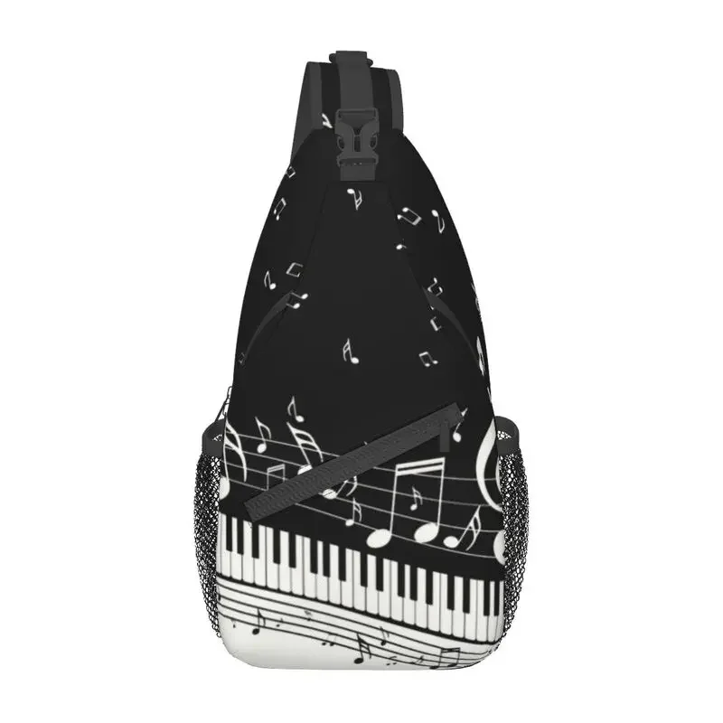 

Fashion Piano And Music Notes Sling Chest Crossbody Bag Men Cool Shoulder Backpack for Traveling