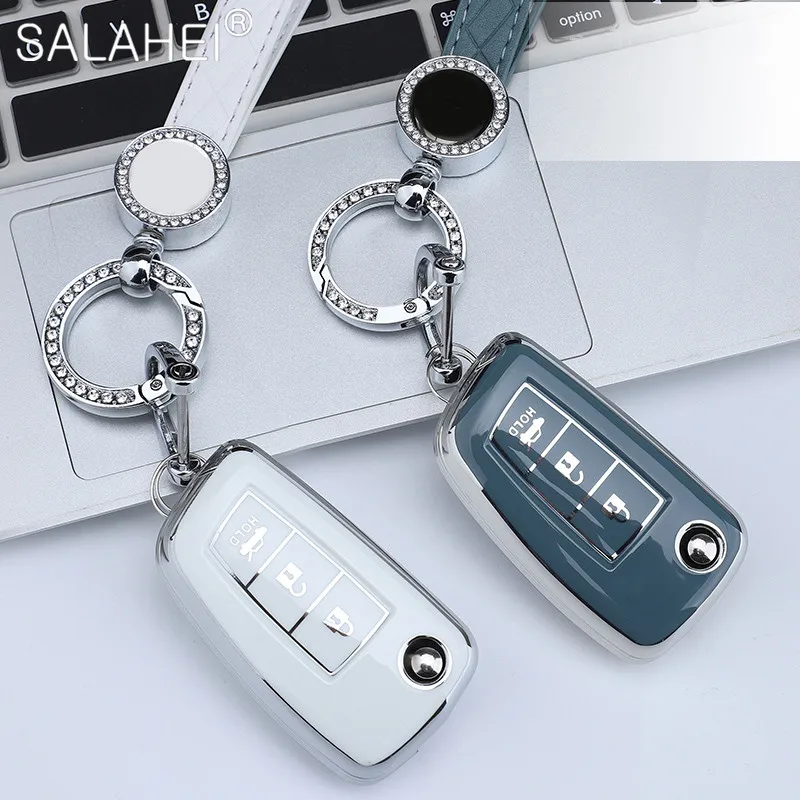 

Car Flip Key Case Cover For Nissan Qashqai J11 Juke Xtrail Sunny Cefiro A32 Rogue S Select/Sport Sylphy Frontier Pulsar Sentra