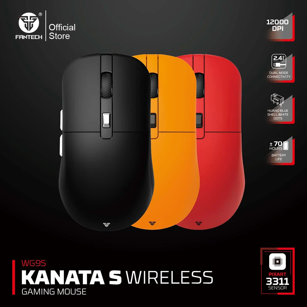 Беспроводная игровая мышь FANTECH KANATAS WG9S PIXART 3311 12000 точек на дюйм улучшенное