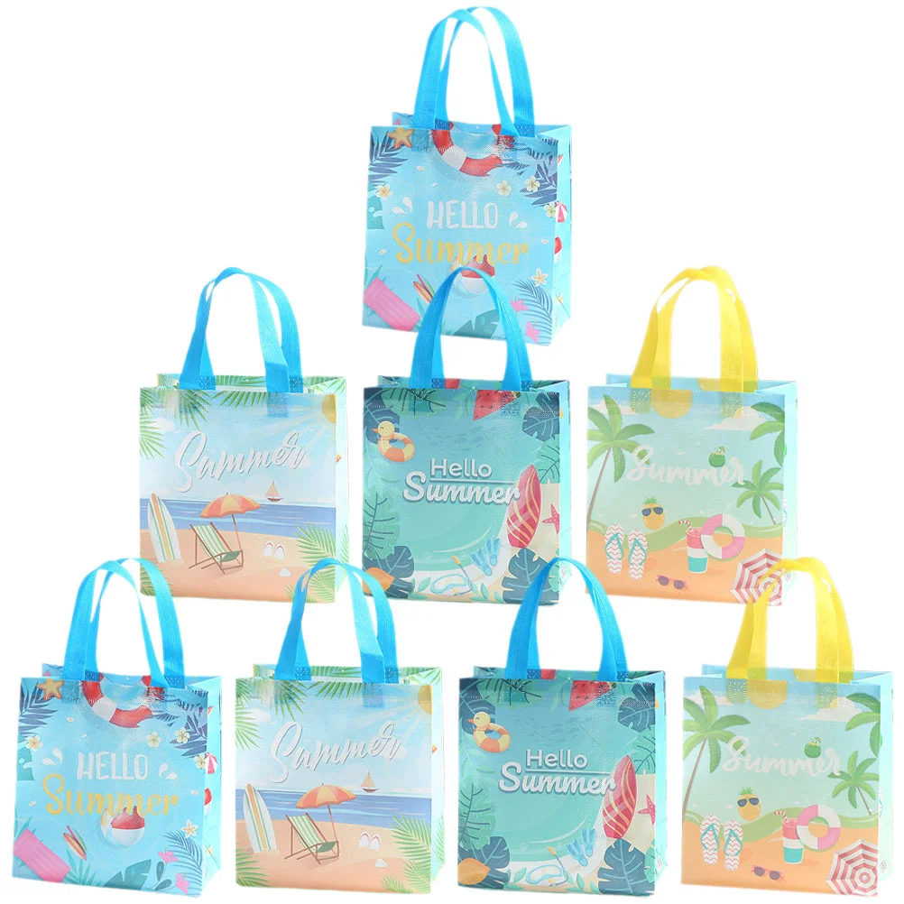 

Summer Beach Tropical Themed Bag With Handles Non-woven Handbags Hawaiian Party Holiday Gift Nonwovens Luau Treat