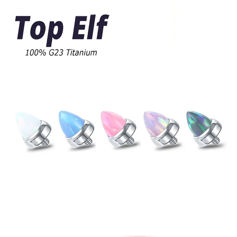 

G23 Titanium 16G Opal Dermal Anchor Top Helix Cartilage Internally Threaded Ends Industrial Piercing Earring Piercing Jewelry