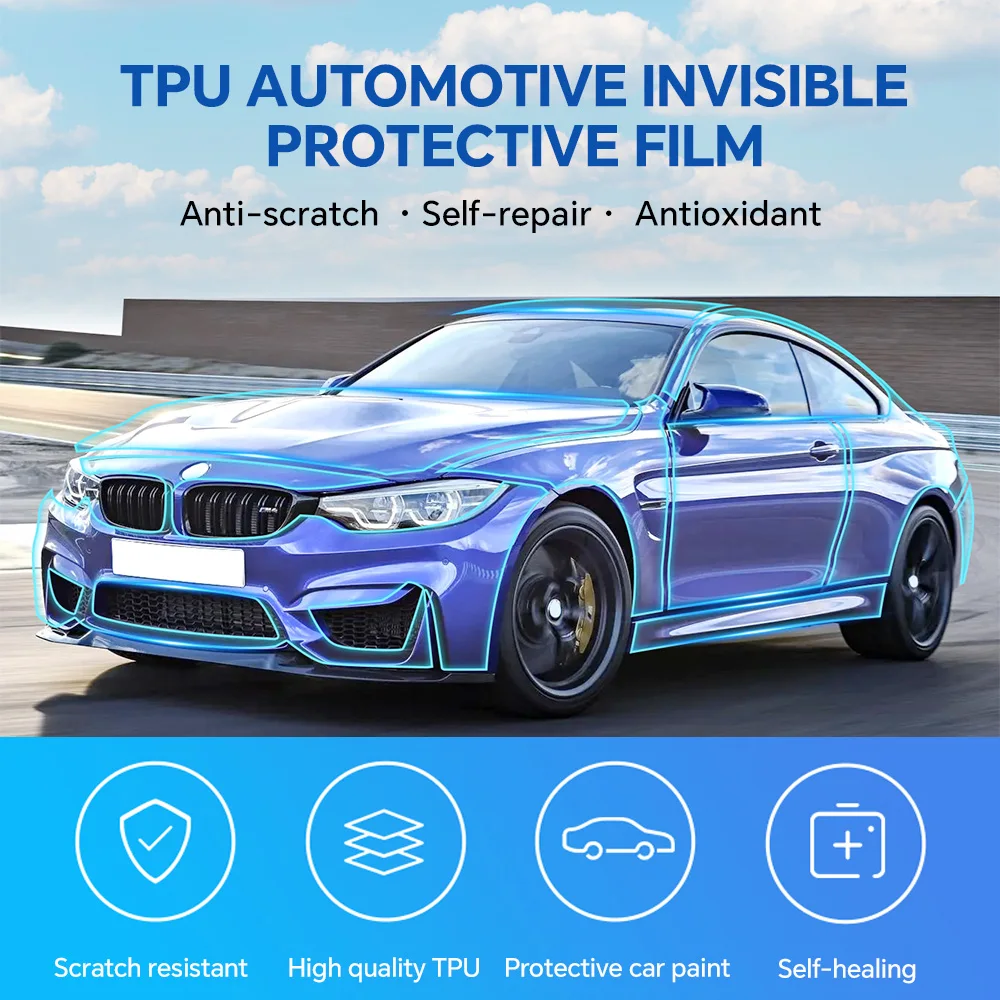 Фото Предварительно нарезанная защитная пленка для BMW M4 F82 2015-2020: прозрачная ТПУ PPF пленка от царапин с эффектом самовосстановления, аксессуары для оклейки автомобиля №4