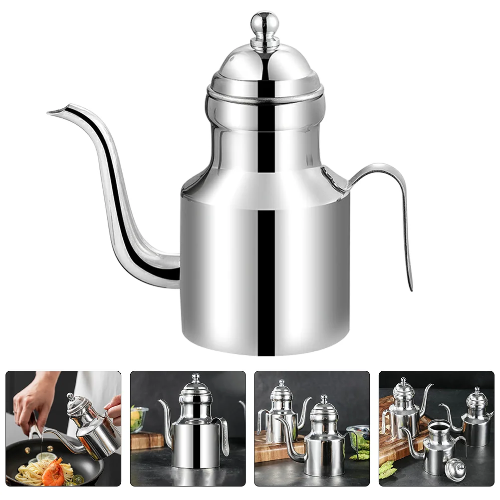 

Hot Water Jug Seasoning Shakers Lids Olive Oil Cruet Go Containers Lids Stainless Steel Oil Pot Grease Olive Oil Decanter