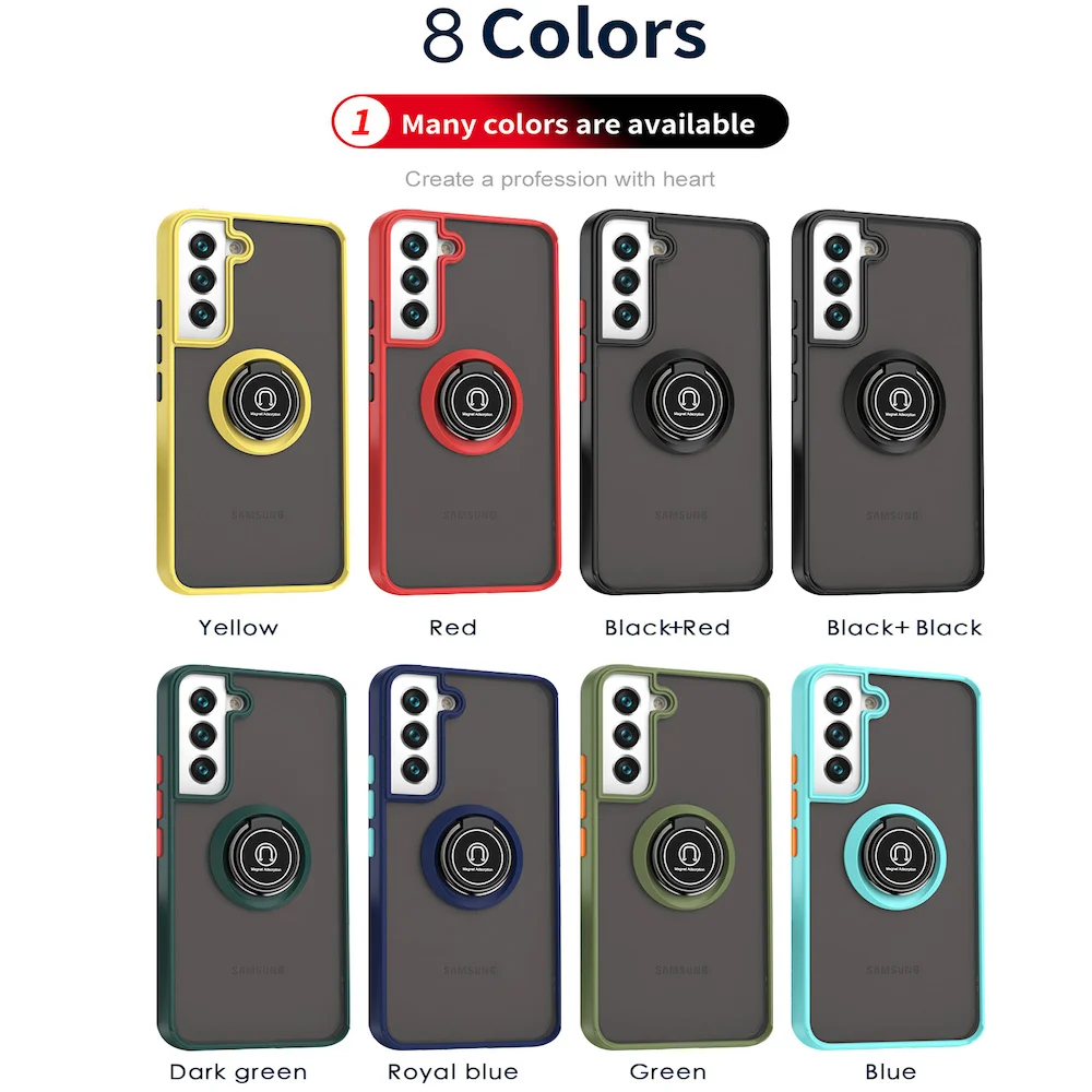 

Luxury Magnetic Case for Samsung S20 S21 S22 FE S8 S9 S10 E Note 20 9 Plus Ultra A51 A52 A32 A71 A82 Ring Support Full Cover