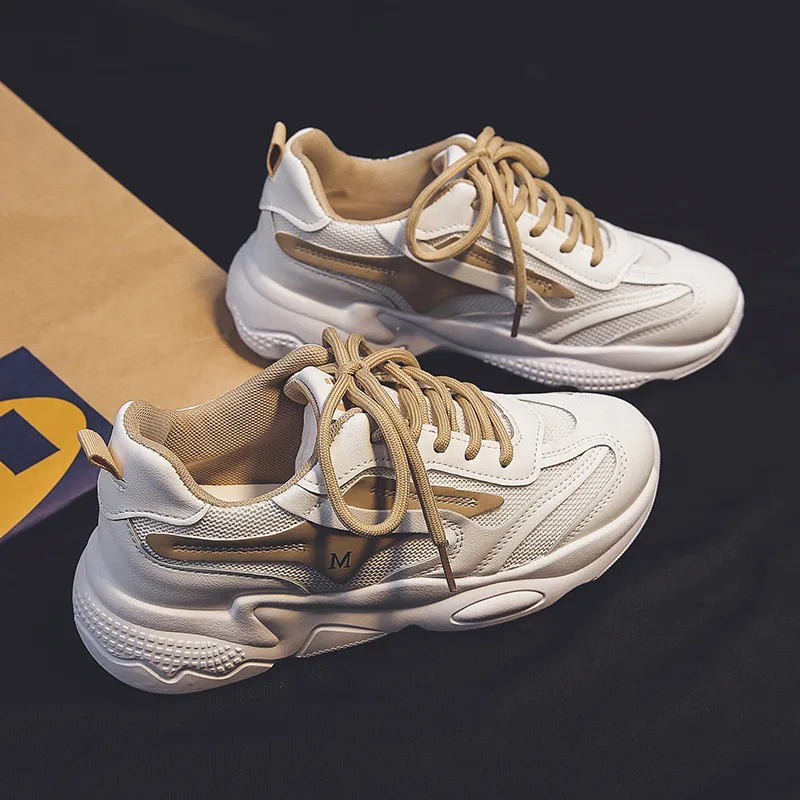 

White Shoes Women's 2022 Thick-soled Casual Sports Shoes Women's Luxury Mesh Breathable Running Shoes Vulcanized Shoes