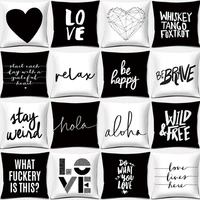 black and white english sentence graphic printing series short plush pillowcase pillowcase home office decoration pillowcase