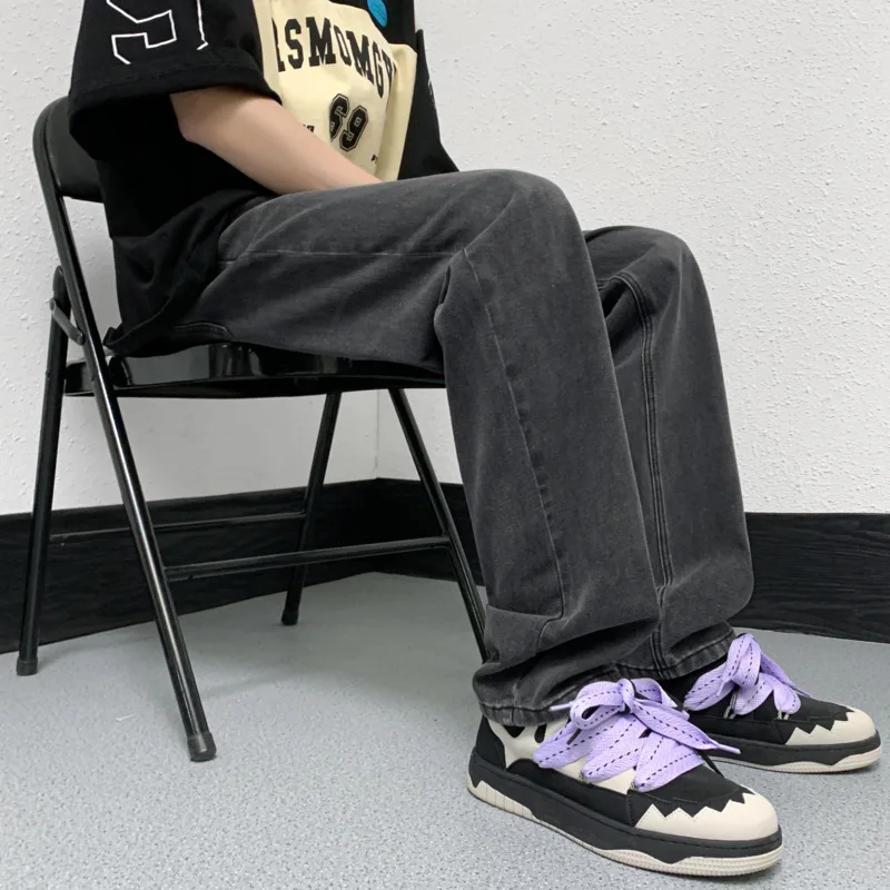 Summer Jeans Men Slim Fit Fashion 4-color Retro Straight Jeans Men Japanese Streetwear Hip Hop Denim Pants Mens Trousers M-3XL