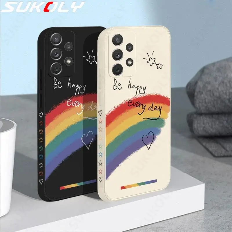 Радужный силиконовый чехол для телефона Samsung A53 S22 S20 S21 Ultra Plus S20 S21FE A21S A50 A12 A51 A71 A52 A72, противоударный мягкий чехол
