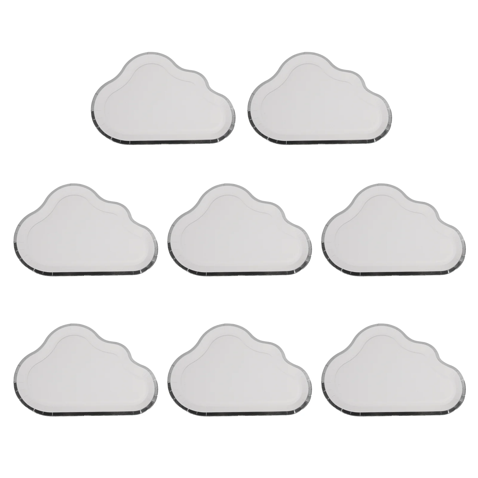 

8 Pcs/set Waterproof Suit Paper Cake Plate Plates Cloud Tissue White Dish Party Wedding disposable