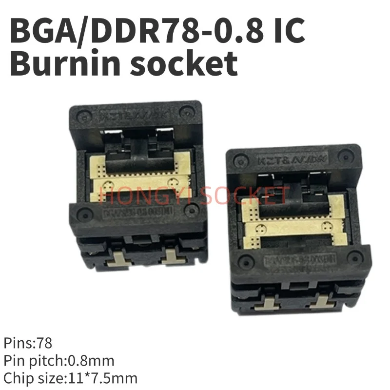 

BGA/DDR78 78-контактный ICsocket шаг 0,8 ICsize11*7,5 для DDR чипа push-down Burnin/тест/программа розетка 30 В 50 мОм тест разъема провода