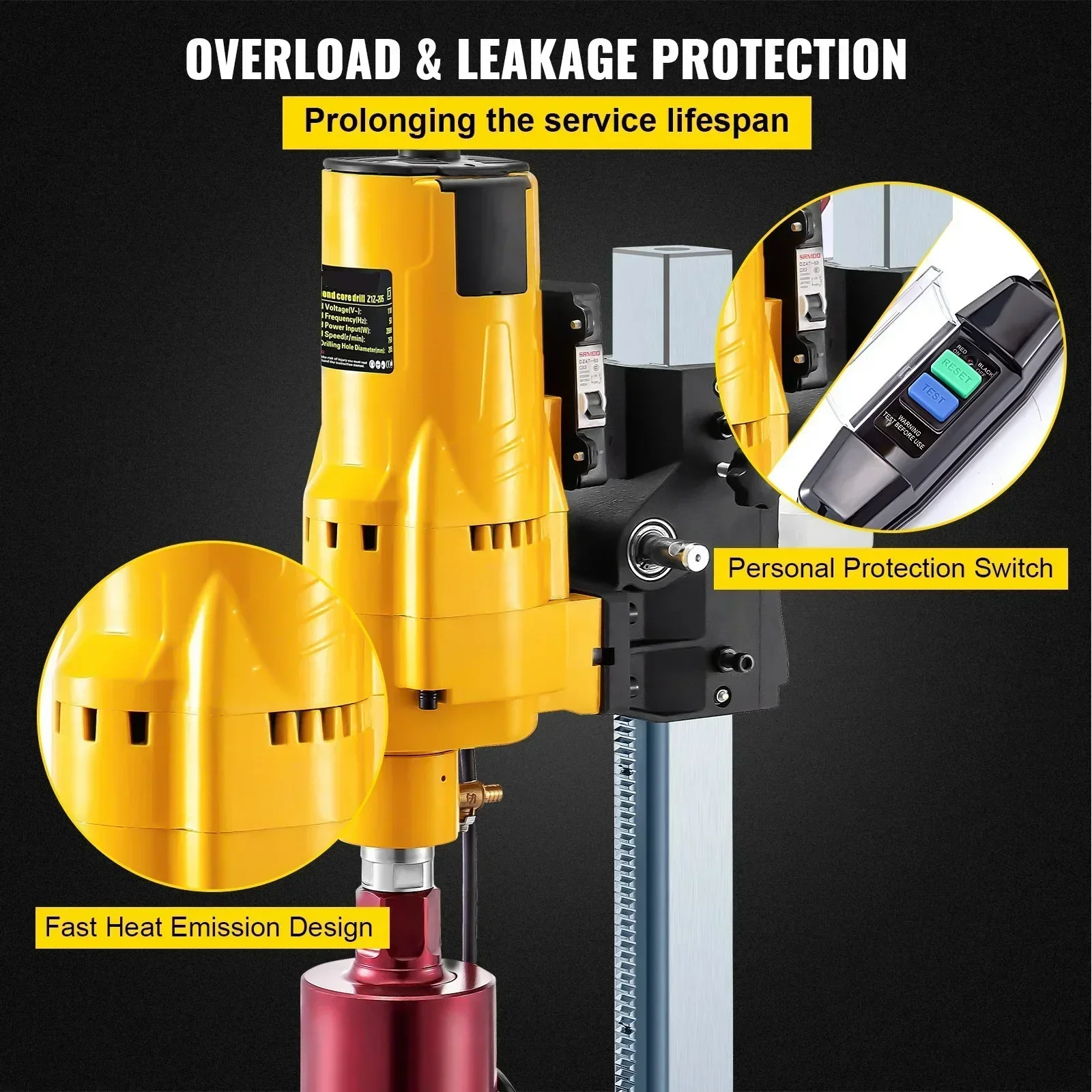 Для сверлильного станка с алмазным сердечником 3980 Вт 8 дюймов/205 мм алмазная