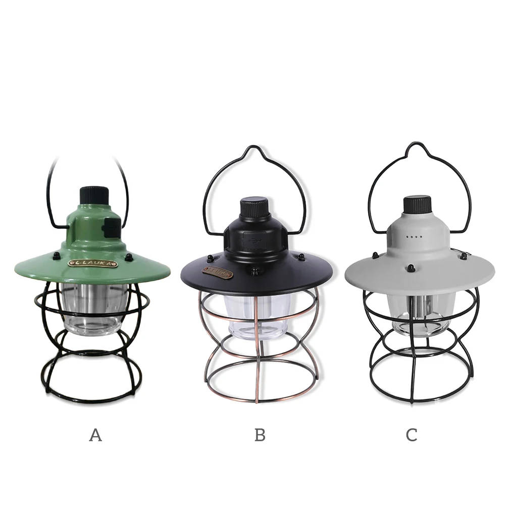 

LED Light Outdoor Camping Lamp Antique Powerful Iron Hanging Lantern Handheld Emergency Lighting Party Indoor Hunting