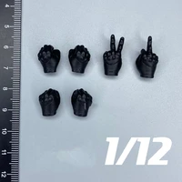 hot sale 112th fashion black hand gloved changeable 6pcsset model for 6inch doll figures collectable