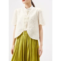 chinese style shirt women high quality designer summer 2022 new mandarin collar dropshipping women shirts blouses