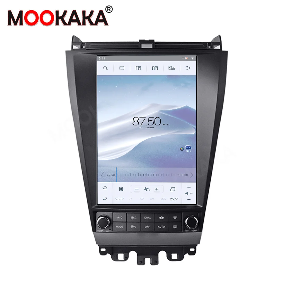 Android 11 Tesla Style 8 + 128G Автомобильная магнитола для Honda Accord 7 2003-2007 GPS Navi Carplay