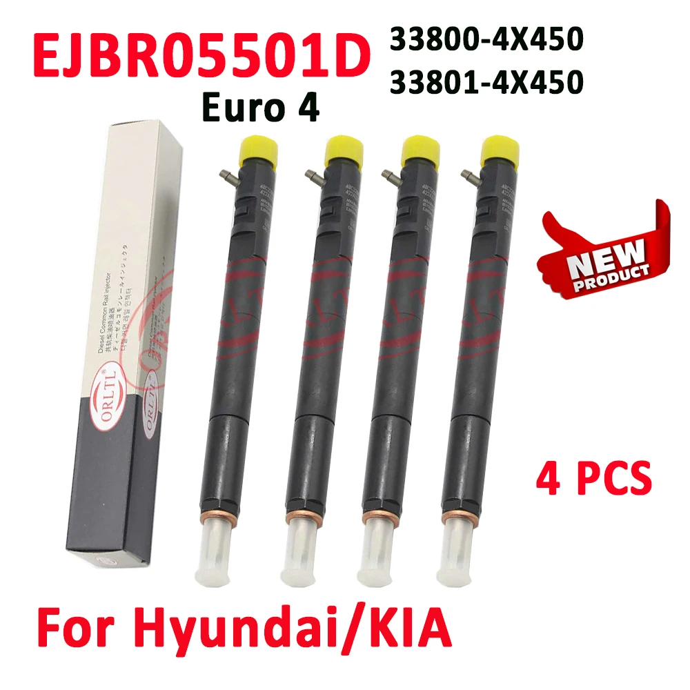 4 шт. EJBR05501D Новая форсунка дизельного топлива 5501D для Delphi Hyundai / KIA 2.9L 33800-4X450 33801-4X450