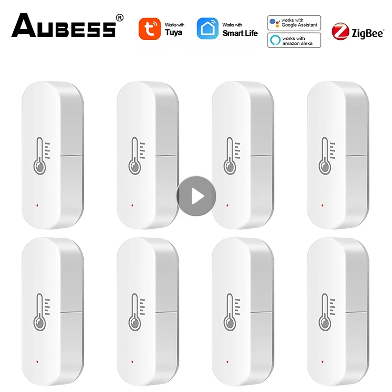 

Датчик температуры Tuya ZigBee для умного дома, батарея для мониторинга в режиме реального времени, работает от приложения Alexa Google Home Gateway, 1/5 шт.