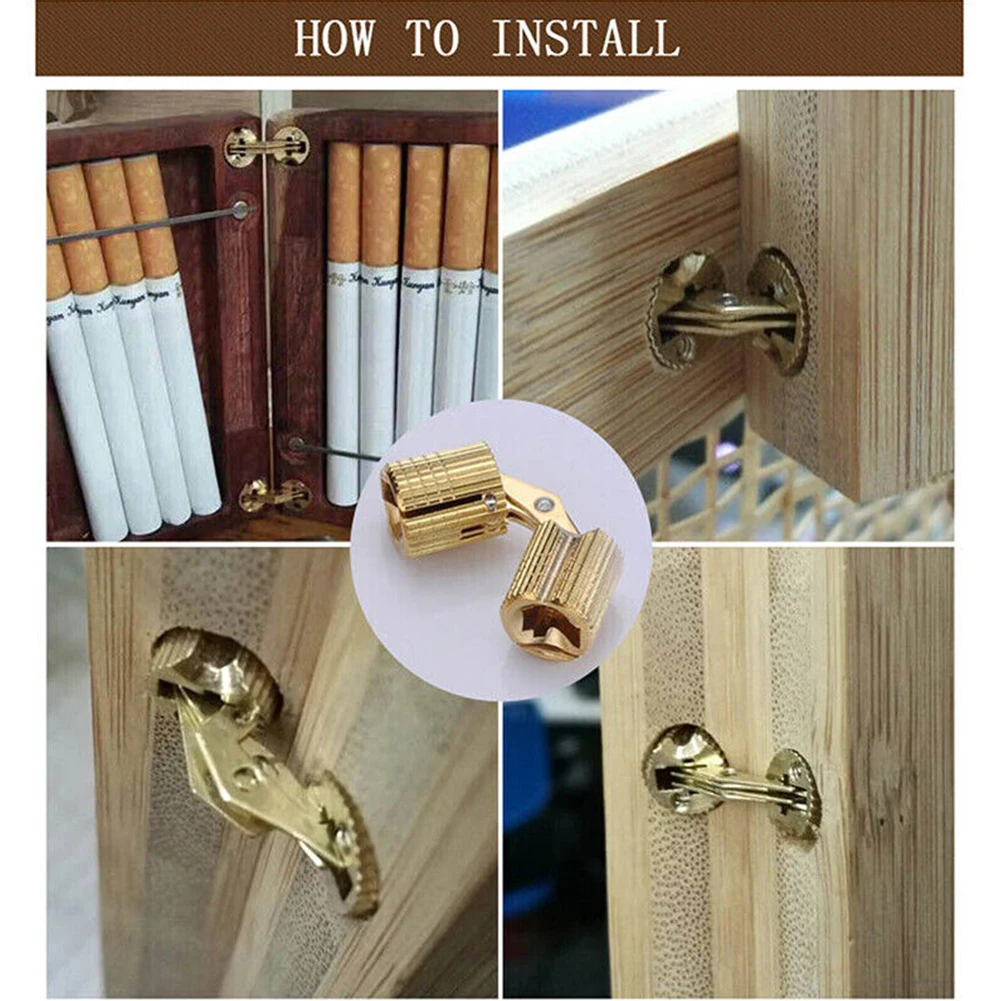 

Door Hinges Brass Hinges 4pcs Barrel Hinges Brass Hinge Cabinet Door Hinge Concealed Barrel Hinges For Gift Box