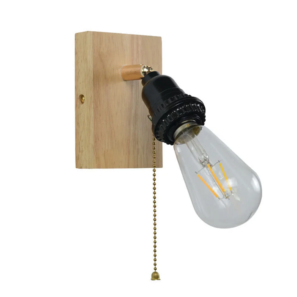 

Винтажный настенный светильник в стиле лофт, регулируемое бра из железа и дерева для гостиной, спальни, прикроватный настенный светильник, ...