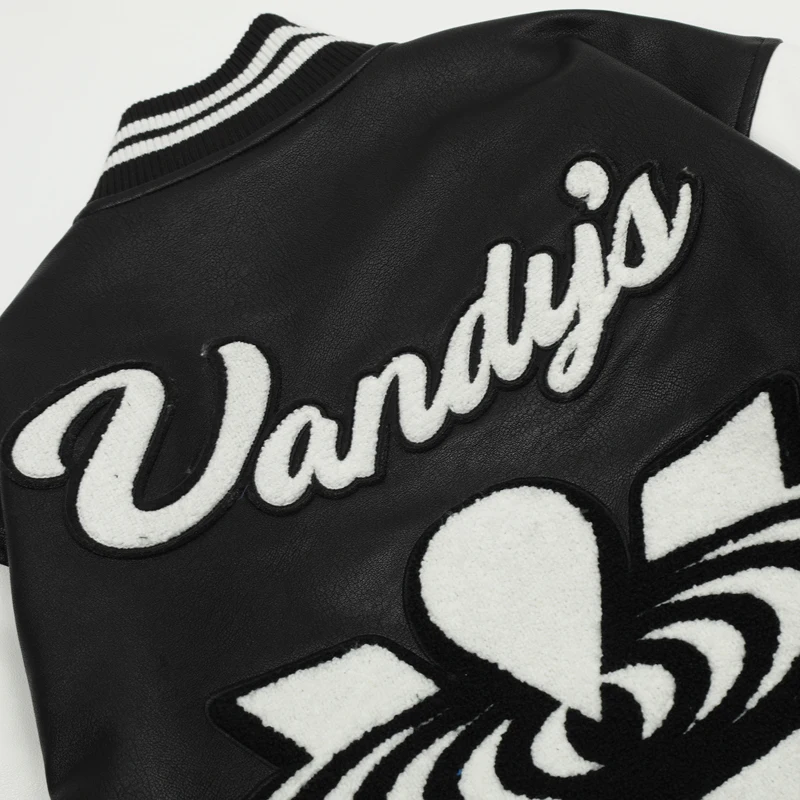 Куртка VANDYTHEPINK кожаное пальто с Флокированной вышивкой свободная повседневная