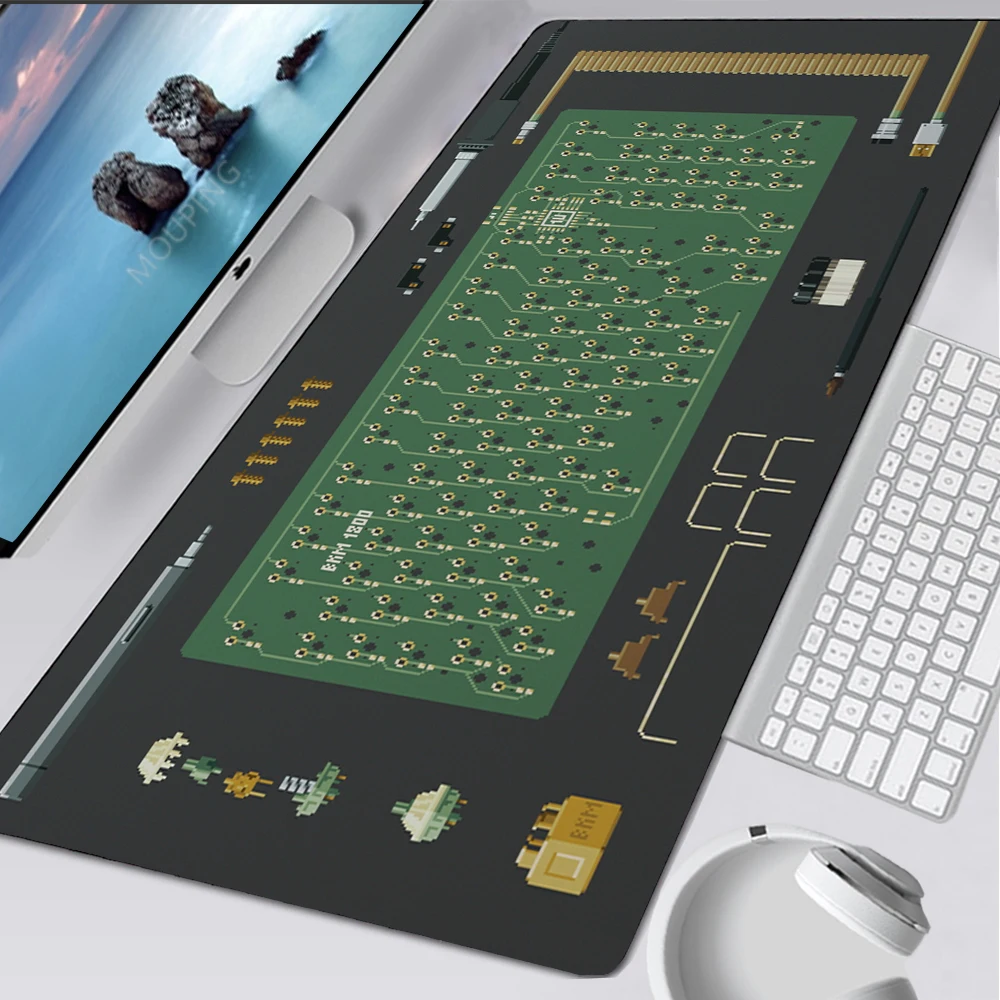 

Green Mouse Pad Laptops Office Bit Deskmat Black Art Mouse Pad Company Computer Gamer Keyboard Desks Gaming Accessories Carpet