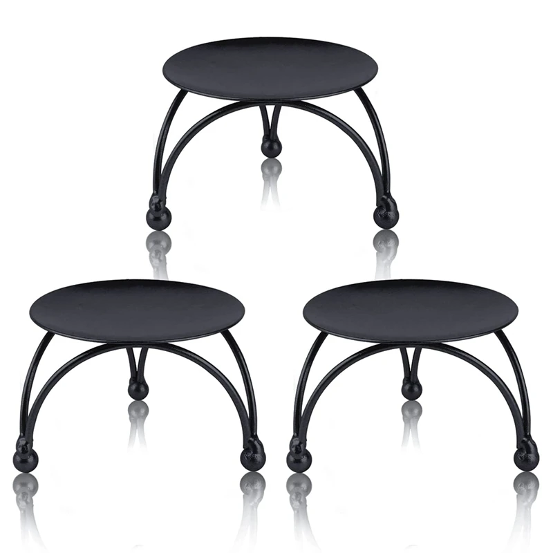 

Черный подсвечник, набор из 3 железных подсвечников, декоративные маленькие подсвечники