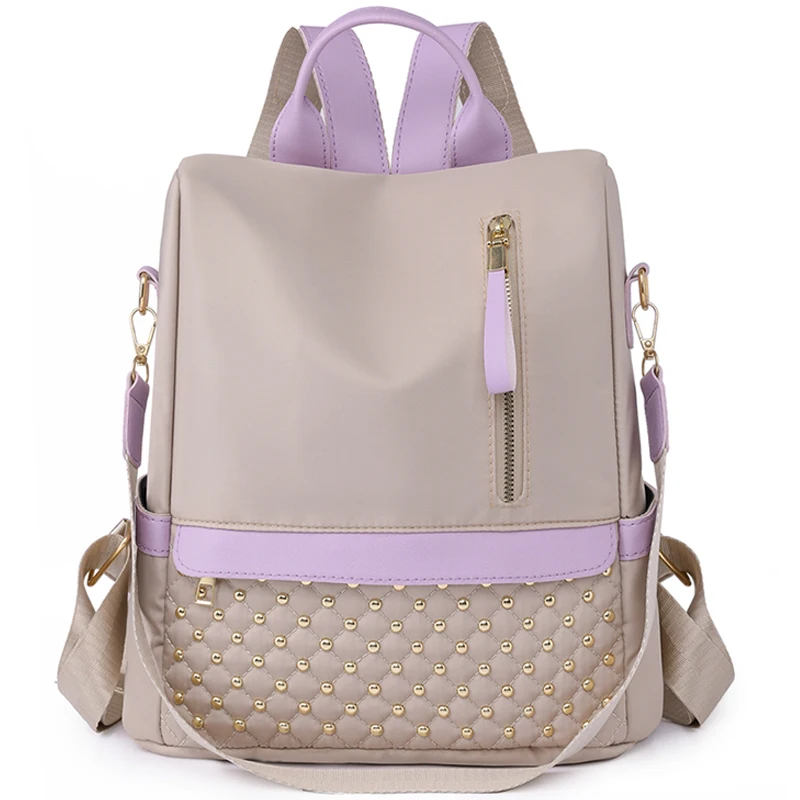 

Fashion Backpack Waterproof Backpack For Women Quality School Bags Female Solid Color Travel Small Bag Female Multi-Function Bag
