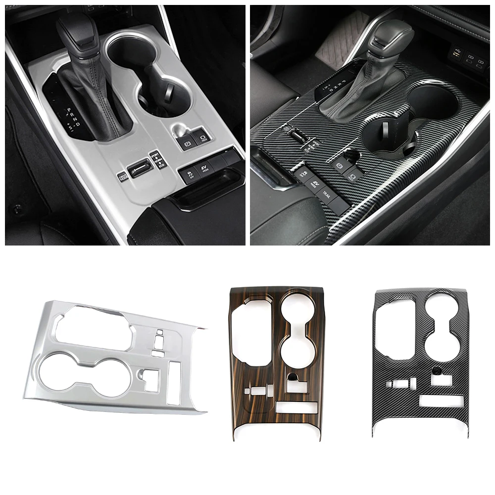 

For Toyota Highlander XU70 2022 Interior Accessory Decorate Refit Car Gear Shift Panel Water Cup Holder Cover Frame Trim Sticker