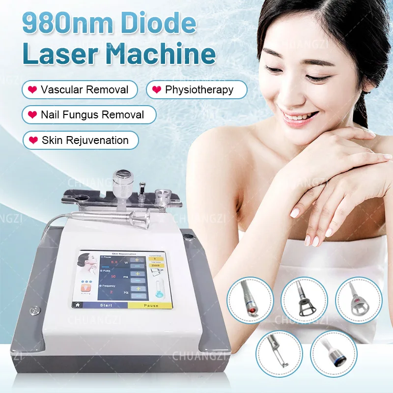 

980nm Diode Laser Vascular Removal Nails Fungus Multifunction Machine 5 in 1 Spider Vein Removal Machine Beauty Salon Equipment