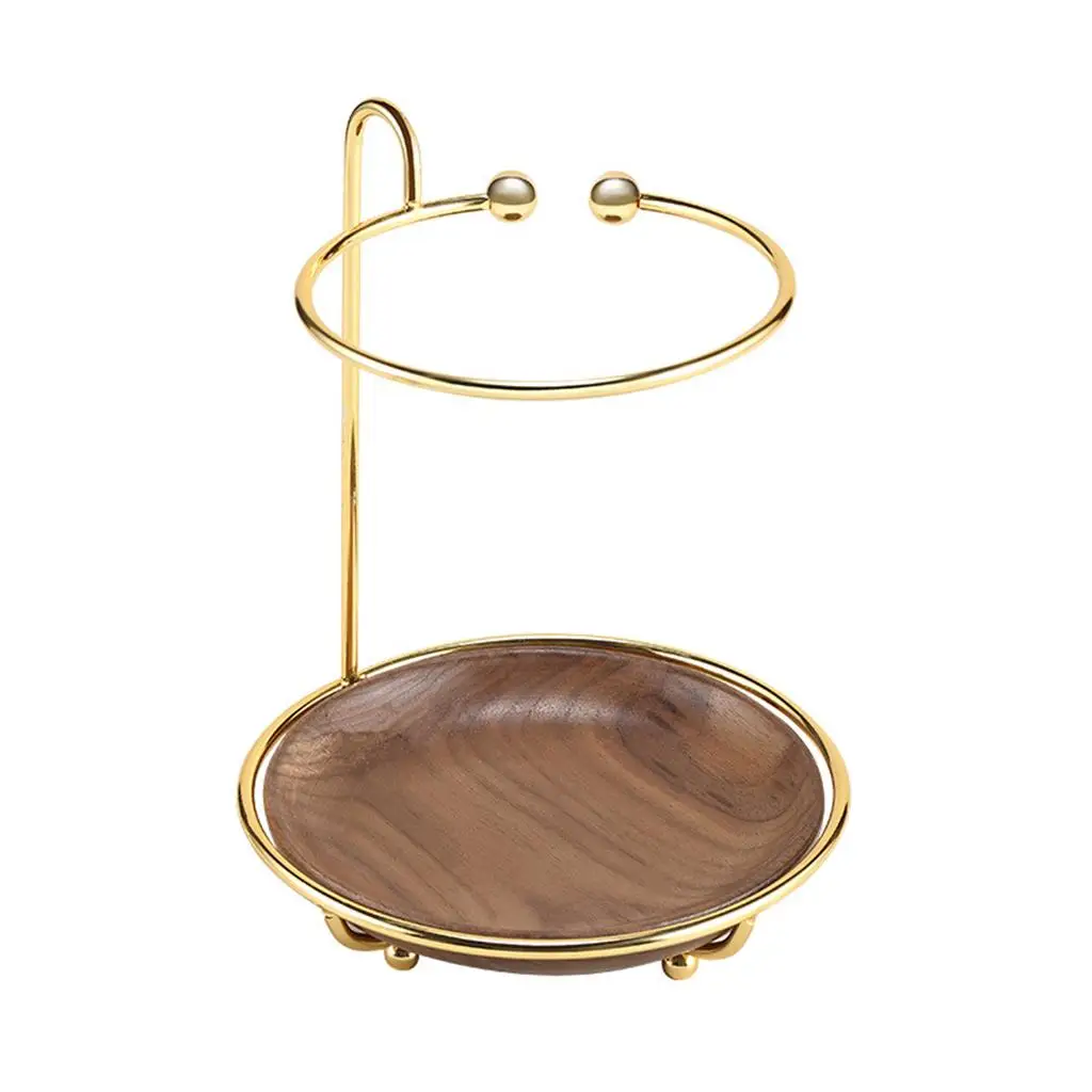 

Cosmetic Jewelry Display Storage Rack Holder with Wooden Tray for Rings
