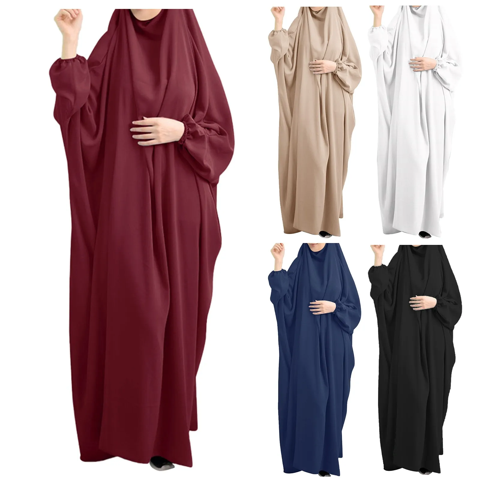 

Muslim Casual Abaya Arab Islamic Womens Kaftan Robe Muslim Solid Dress Robe Women's Casual Dress Sleeveless Sundresses for Women