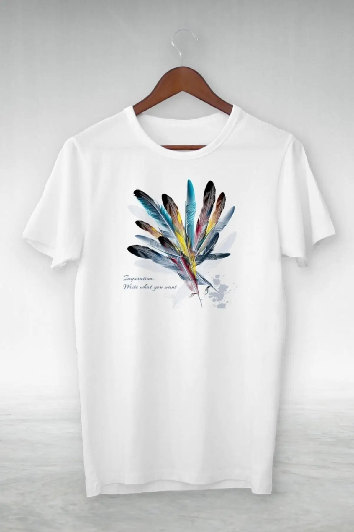 

Women's Colorful Wings Printed Oversize White A Quality T-shirt