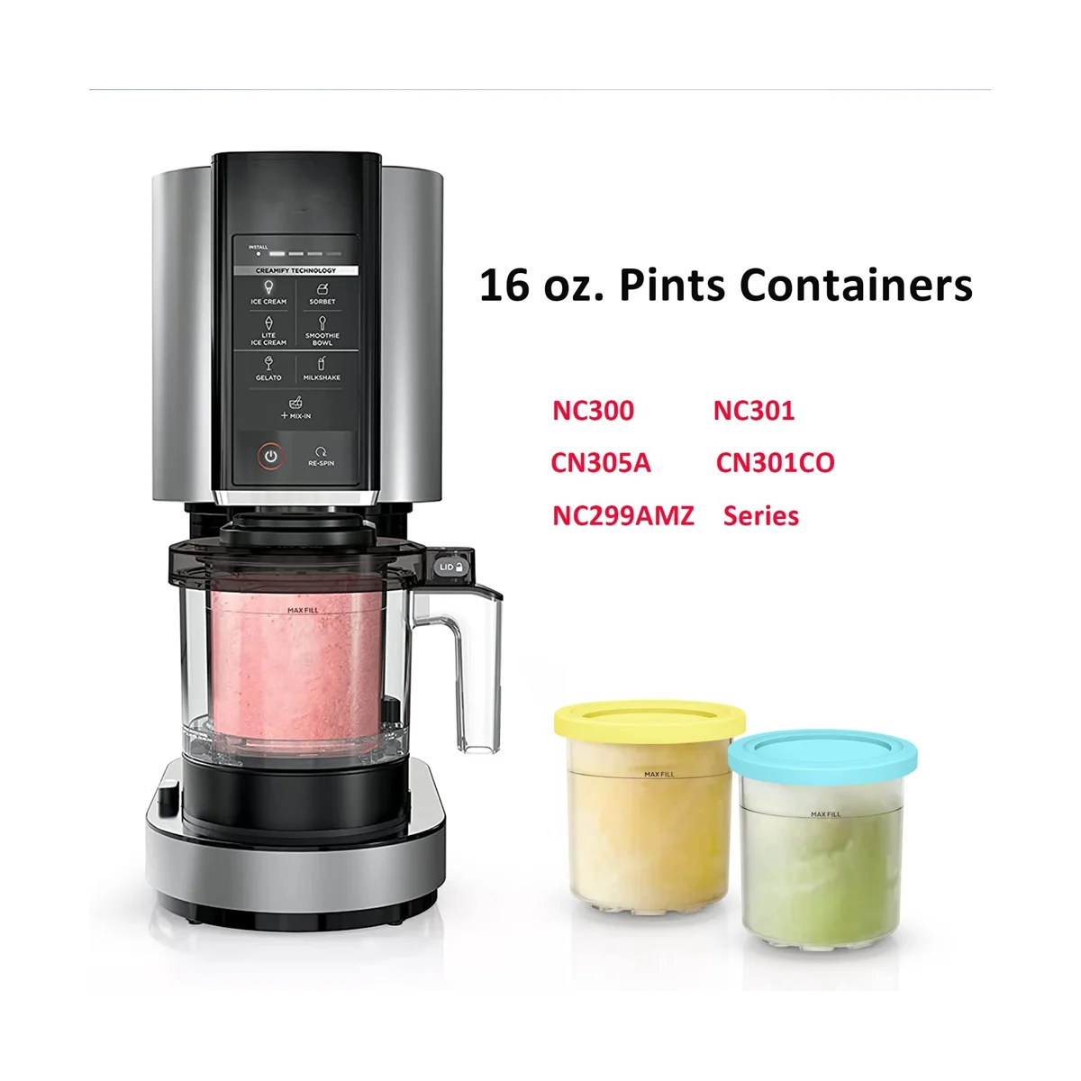 2 шт. пинты и крышки для мороженого Ninja Creami NC301 NC300 NC299AMZ серии контейнеры хранения