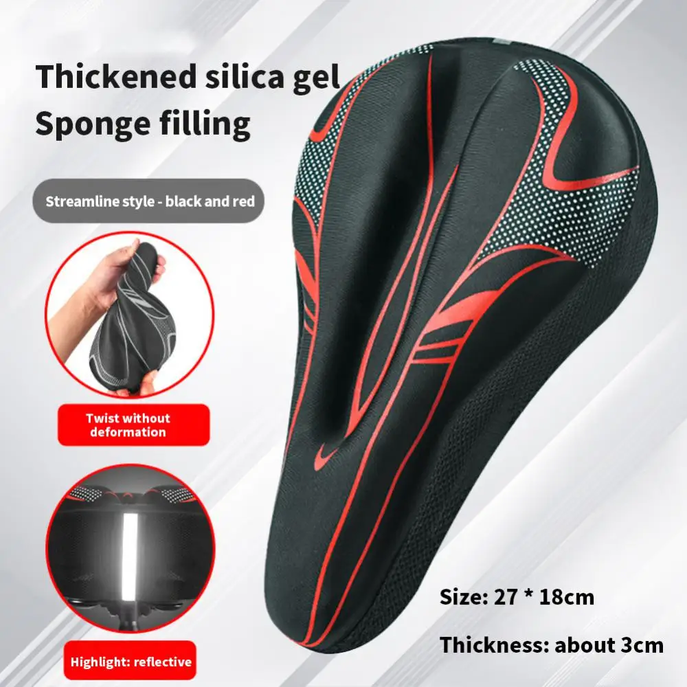 

Bicycle Seat Cover Thickened Soft Comfortable Silicone Mountain Road Bike Reflective Seat Cover Bicycle Saddle Cycling Accessori