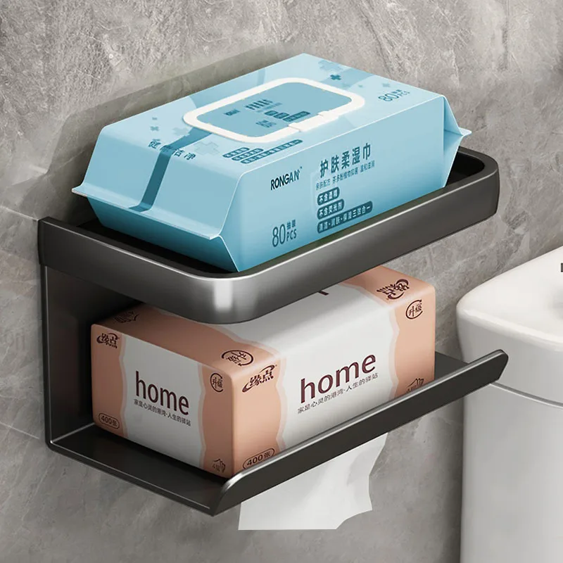 

Черный держатель для туалетной бумаги, настенные аксессуары для ванной комнаты, держатель рулона туалетной бумаги, стеллаж для хранения телефона с полкой