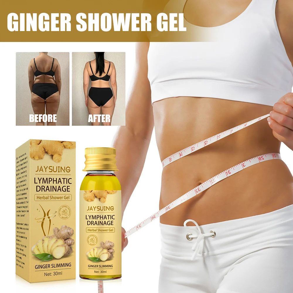 

Lymphatic Drainage Herbal Shower Gel 30ml Weight Loss Ginger Body Wash Natural Ginger Shower Oil For Neck Armpit Anti Swelling