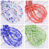 1 strands mixed flower shape 4 5mm millefiori glass loose crafts beads lot for diy jewelry making findings