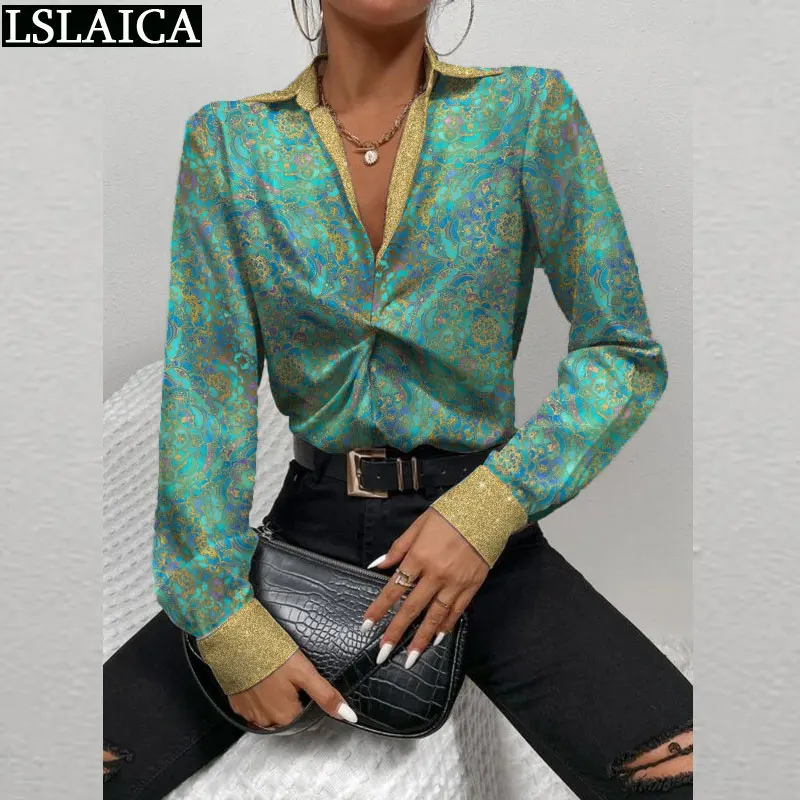 

Elegant Blouses for Women Fashion 2022 Office Wear Solid Casual Tops Long Sleeve Turn Down Collar Ladies Shirts Dropshipping