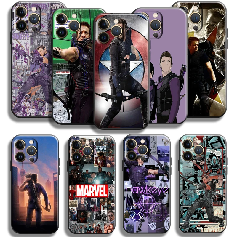 

Marvel Avengers Hawkeye For Apple iPhone 13 12 11 Pro Mini X XR XS Max SE 6 6S 7 8 Plus Phone Case Liquid Silicon