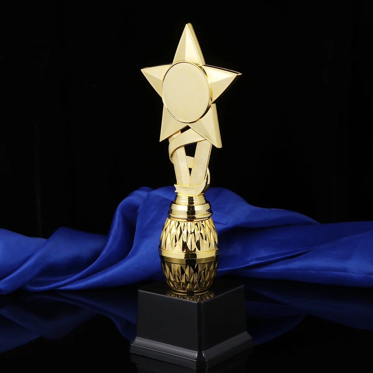 

29cm Competitions Plastic Trophy Kids Ribbon Star Reward Trophy Creative Activity Award Cup Custom