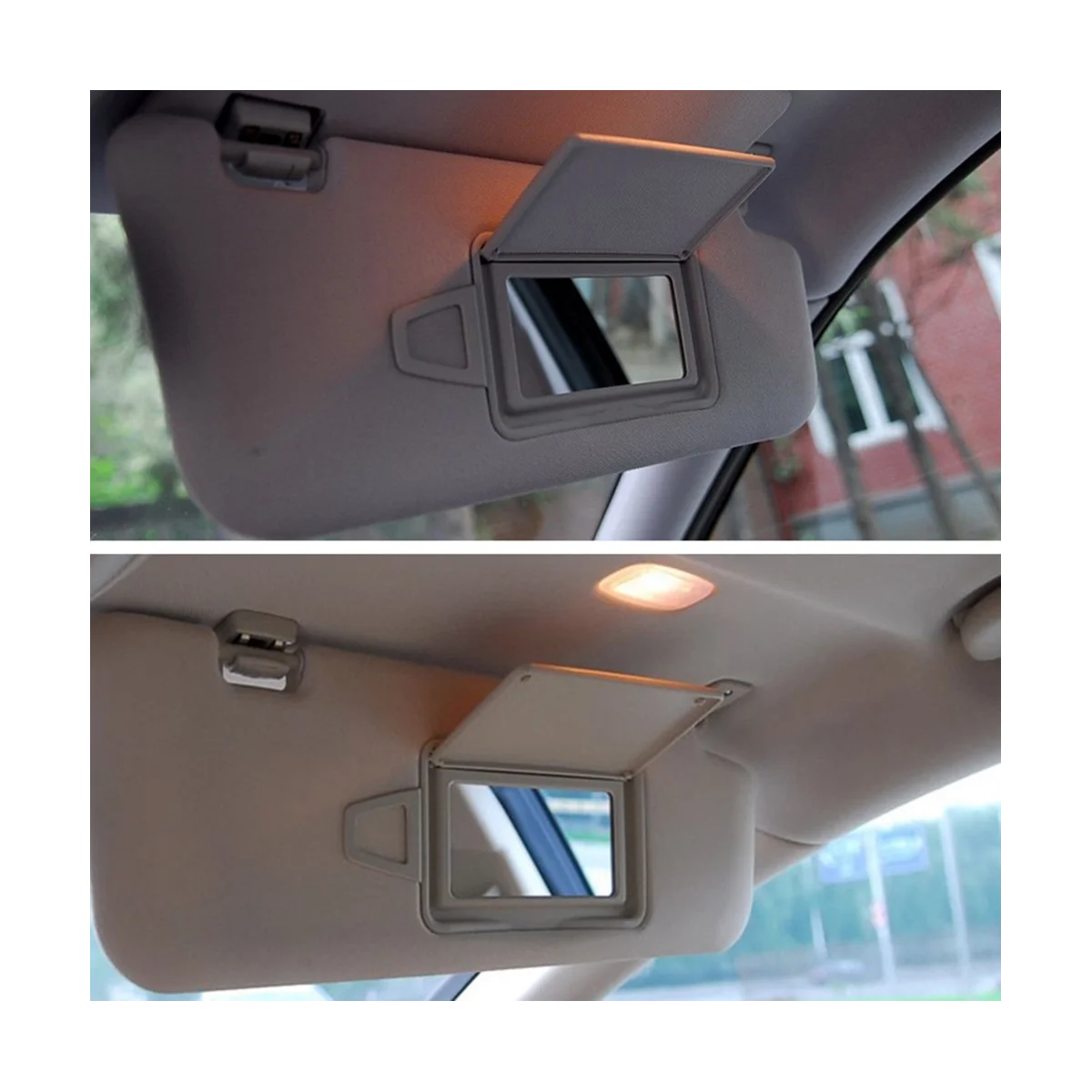 

A2118100410 Front Left Sun Shade Mirror Cap for Mercedes W211 W219 2003-2010 Beige Sun Visor Mirror Cover 21181003107F85