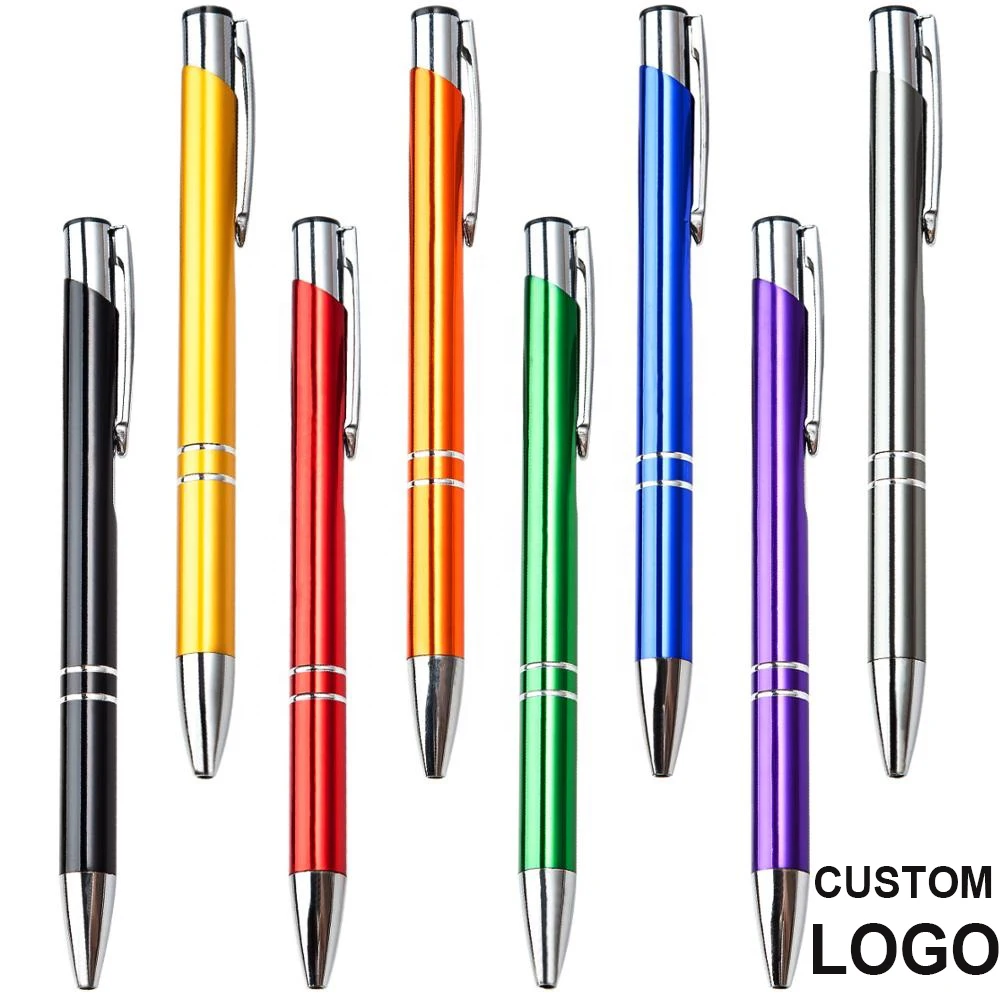 20pcs/lot Hot sell Custom ballopint pen metal ball pen support print logo advertising wholesale personalized metal pen