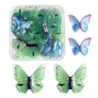 20pcsbox 3d printed acrylic butterfly pendants for bracelet necklace hairclips diy jewelry making crafts decor accessories
