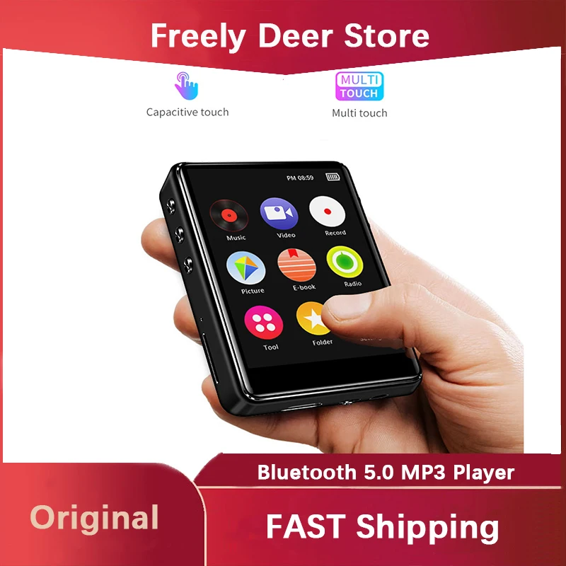 

Original Metal Support Bluetooth 5.0 MP3 Player HiFi Music Player Built-in Speaker With E-book Recording /FM Radio/Video