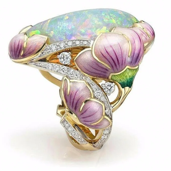 

Popular New Product Enamel Opal Colored Ring
