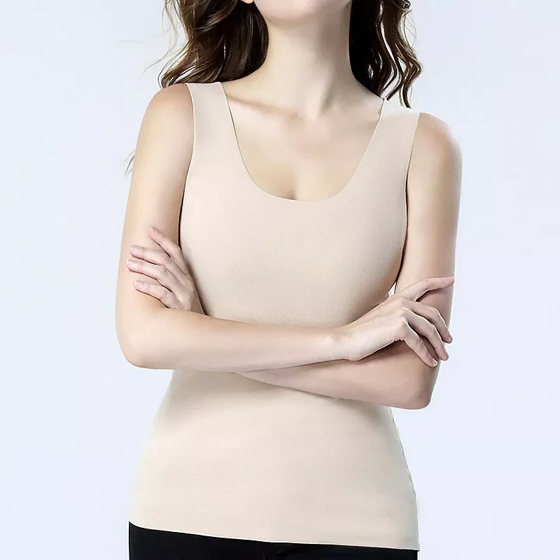 Underwear Warm Body Tops Vest Women Sleeveless Slim Seamless O Neck Autumn Winter Solid Warm Solid Thermal Underwear