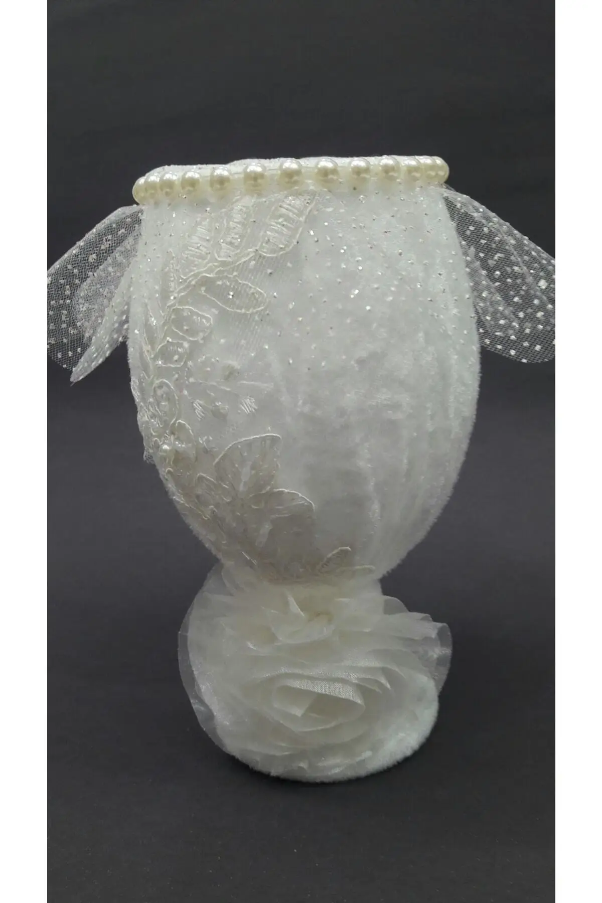 

Inedanlk Cream Velvet Goblet Cup Jewelry Inelii Embellishment henna bride veil welon