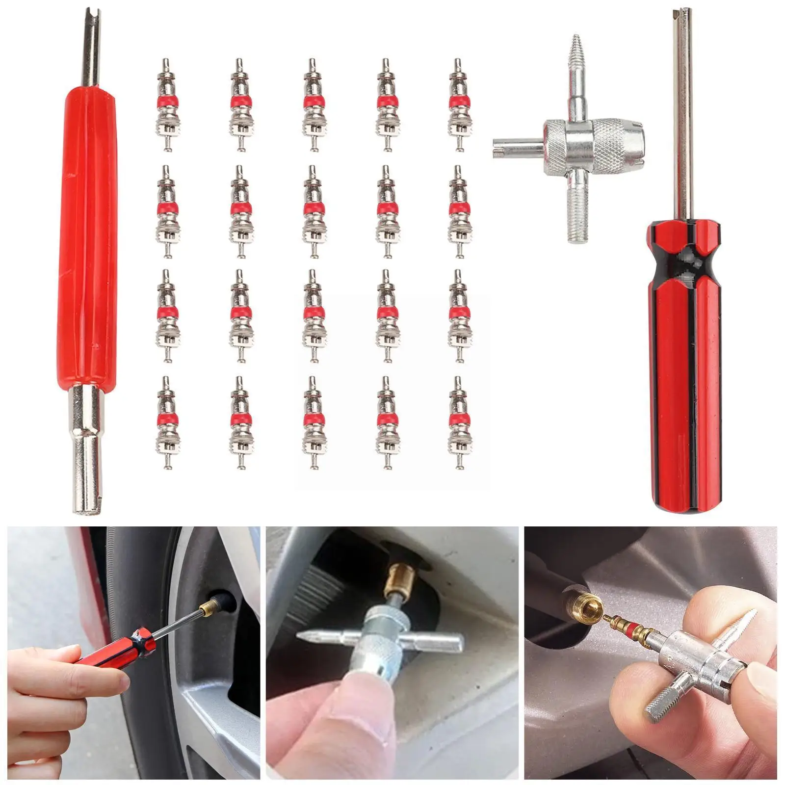 

4-в-1 сердечники с удалителями 4-сторонний инструмент прочный никель цинковый сплав покрытие для автомобиля грузовика мотоцикла Atv U1b7